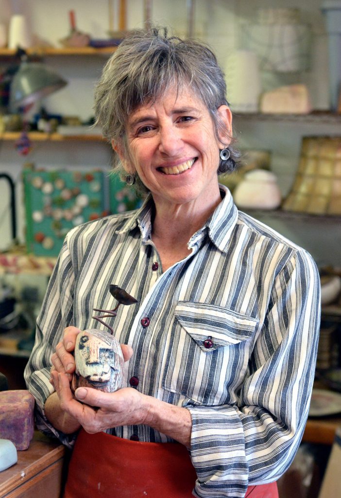 Asheville ceramic artist Lisa Gluckin in her Grovewood Village studio.