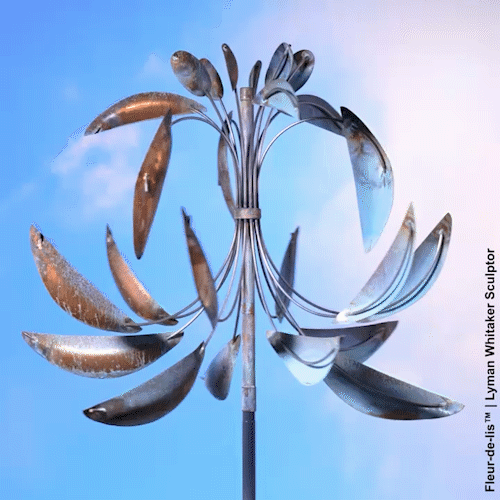 Fleur-de-lis wind sculpture in motion.