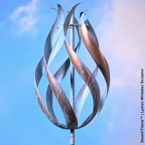 Animated GIF of a Desert Flame wind sculpture by Lyman Whitaker.