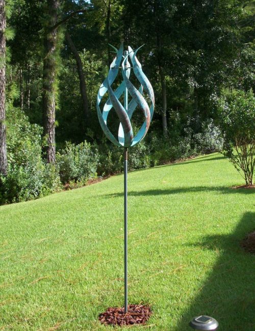 Copper Desert Flame Wind Sculpture handcrafted by Utah artist Lyman Whitaker.