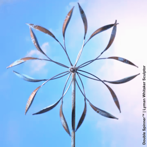 Double Spinner wind Sculpture in motion.