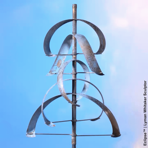 Animated GIF of an eclipse wind sculpture by Lyman Whitaker.