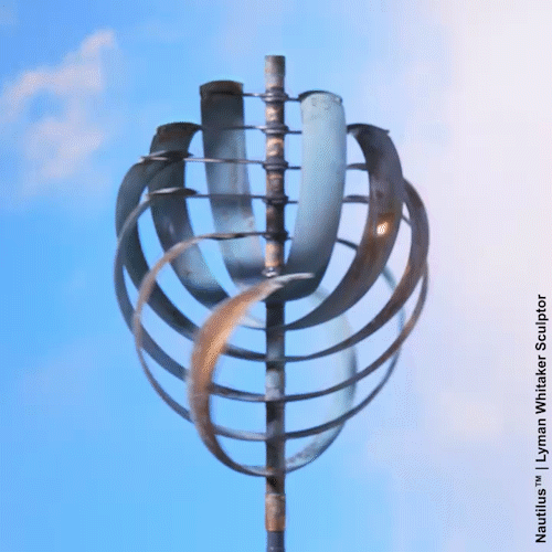 Nautilus Wind Sculpture in motion by Lyman Whitaker.