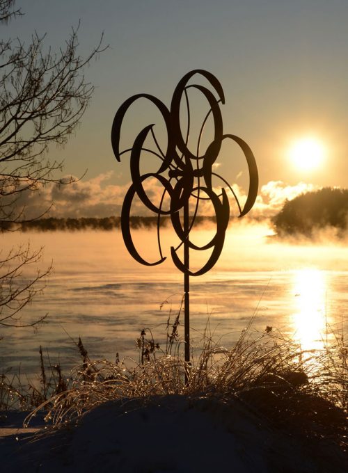 Counterpoint Wind Sculpture handcrafted by Utah artist Lyman Whitaker.