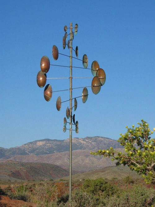 Double Helix Vertical Wind Sculpture by Lyman Whitaker.