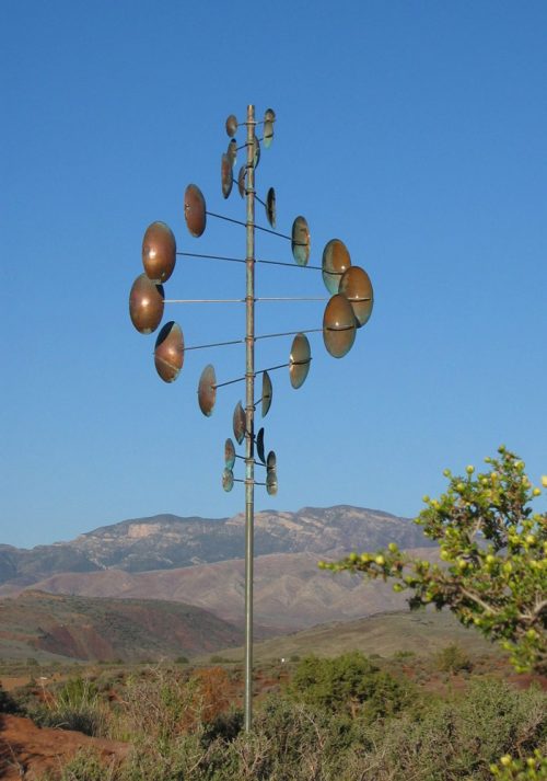 Double Helix Vertical Wind Sculpture by Lyman Whitaker.