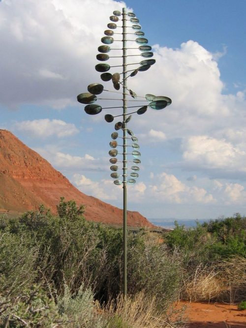 Kinetic Twister Oval Wind Sculpture by Utah artist Lyman Whitaker.