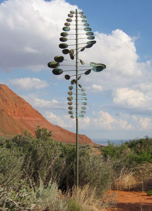Kinetic Twister Oval Wind Sculpture by Utah artist Lyman Whitaker.
