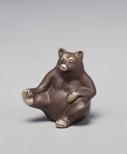 Mama bear bronze sculpture handcrafted by Scott Nelles.