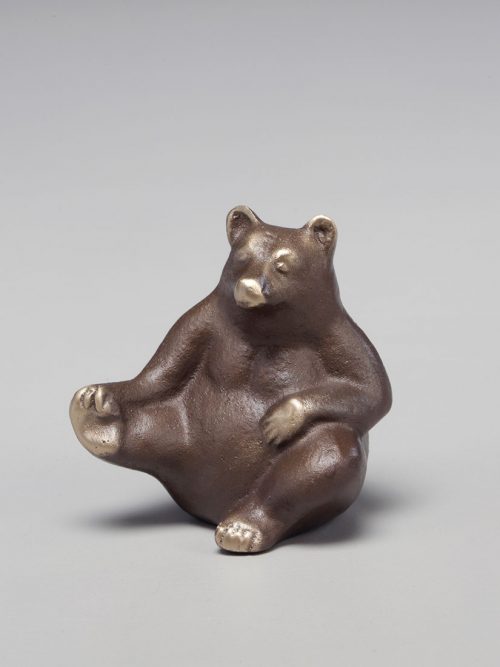 Mama bear bronze sculpture handcrafted by Scott Nelles.