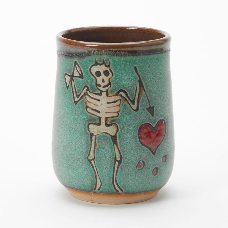 Blackbeard pirate cup handmade by Hog Hill Pottery in North Carolina.