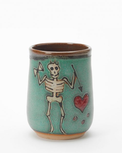 Black Beard pirate pottery cup handmade by Hog Hill Pottery in North Carolina.