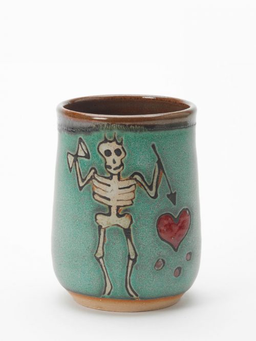 Black Beard pirate pottery cup handmade by Hog Hill Pottery in North Carolina.