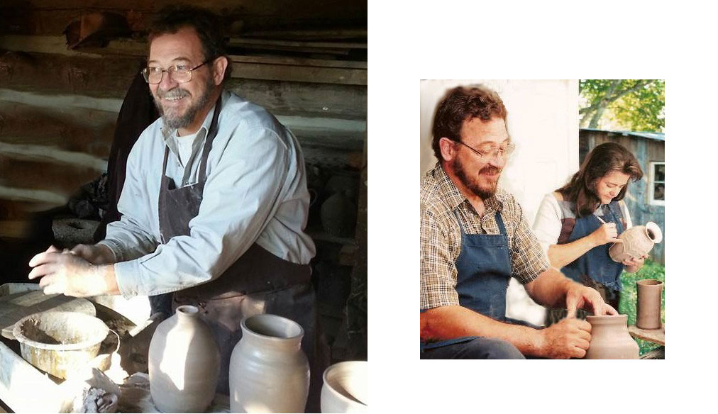 John and Scottie Post of Hog Hill Pottery working in their North Carolina studio.