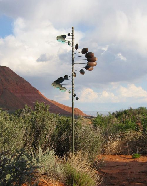 Single Helix Oval Wind Sculpture by Lyman Whitaker.