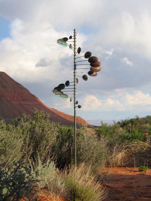 Single Helix Oval Wind Sculpture by Lyman Whitaker.