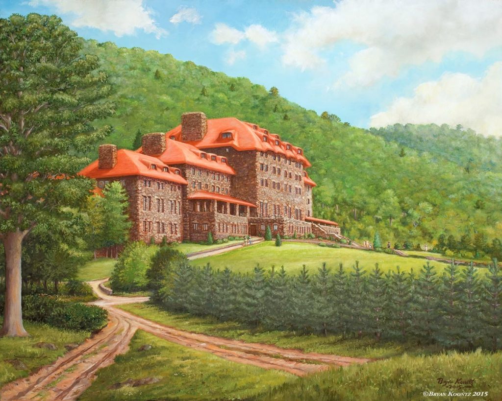 Fine art print of a painting of the Grove Park Inn by Bryan Koontz.