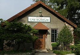 Exterior of the Antique Car Museum at Grovewood Village in Asheville, NC.