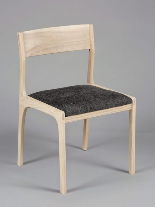 Ash dining chair handcrafted by Asheville furniture maker Andrew Stack.