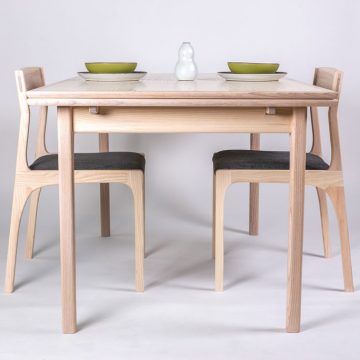 Fine furniture table and chairs by Asheville woodworker Andrew Stack.
