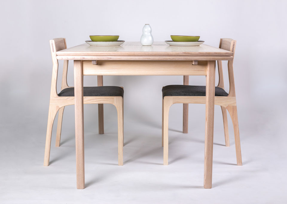 Fine furniture table and chairs by Asheville woodworker Andrew Stack.