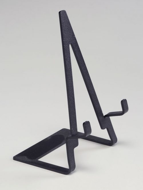 Steel display easel for ceramic and wooden tiles.