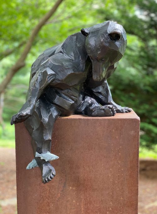 Limited edition black bear sculpture by Roger Martin.