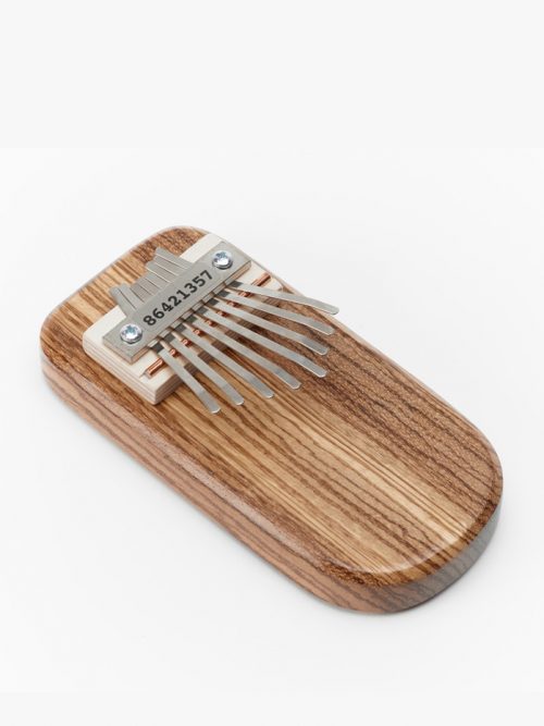 Zebrawood thumb piano by Paul and Sue Bergstrom of Mountain Melodies.