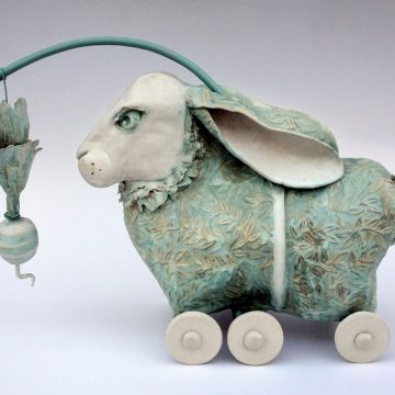 Ceramic sculpture by North Carolina artist Libba Tracy.