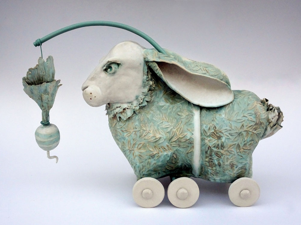 Ceramic sculpture by North Carolina artist Libba Tracy.