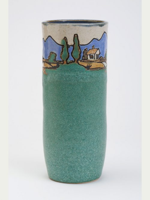 Tall stoneware vase by Hog Hill Pottery.
