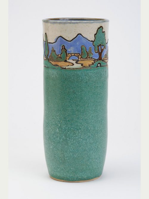 Tall stoneware Piedmont vase by Hog Hill Pottery.