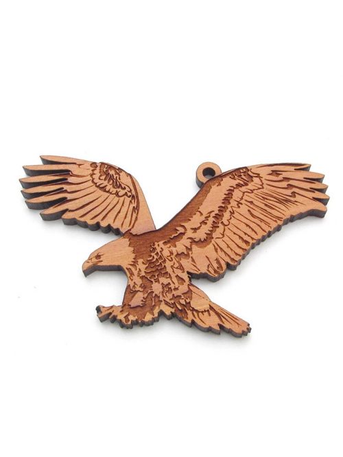 Wooden bald eagle ornament by Nestled Pines Woodworking.
