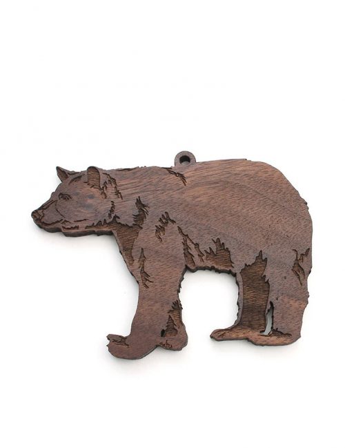 Nestled Pines Woodworking black bear ornament.