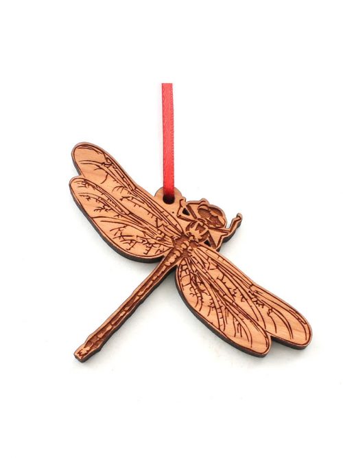 Wooden dragonfly ornament by Nestled Pines Woodworking.