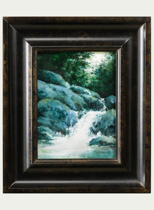 Waterfall study oil painting by artist Shawn Krueger.