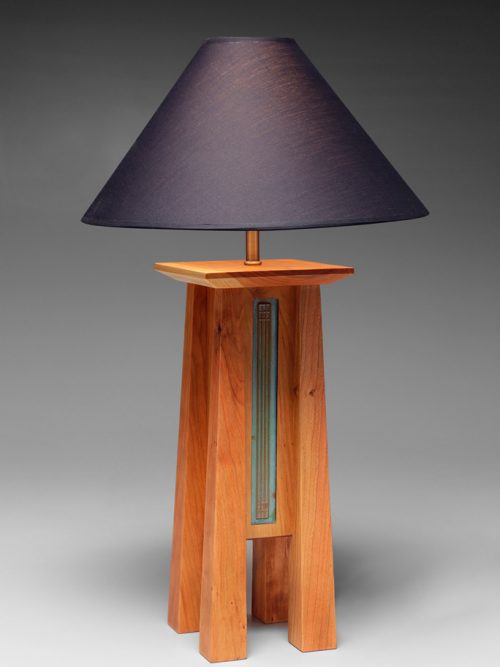 Handcrafted table lamp by Desmond Suarez.