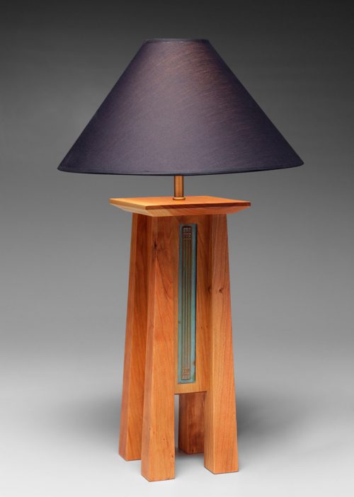 Handcrafted table lamp by Desmond Suarez.