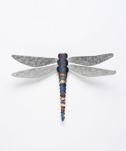 Handcrafted metal dragonfly by artist John Running.