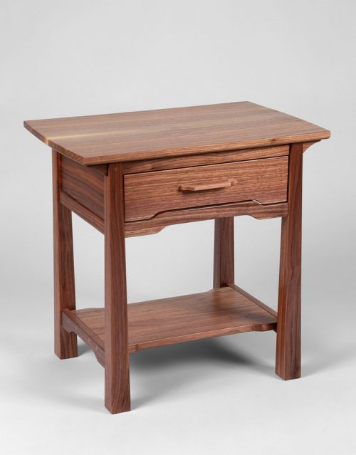 End table handcrafted from walnut by Susan Link.