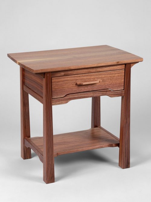 End table handcrafted from walnut by Susan Link.