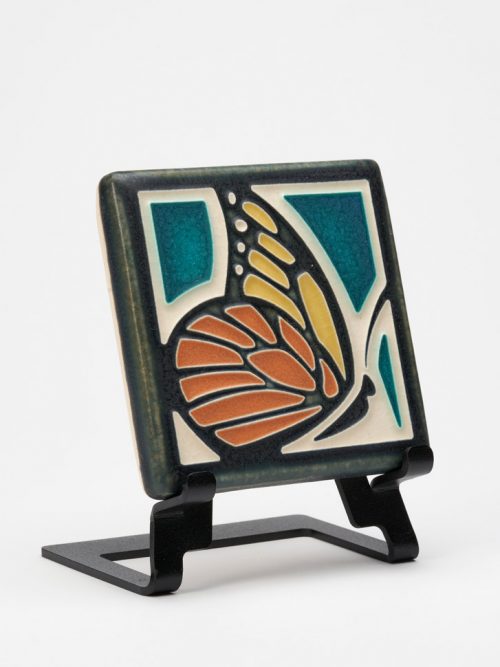 Ceramic butterfly art tile handmade by Motawi Tileworks.