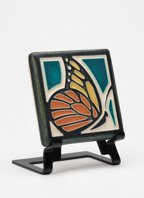 Ceramic butterfly art tile handmade by Motawi Tileworks.
