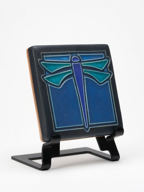 Ceramic dragonfly art tile handmade by Motawi Tileworks.