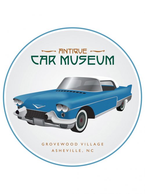 Estes-Winn Antique Car Museum sticker featuring a Cadillac Eldorado Brougham.