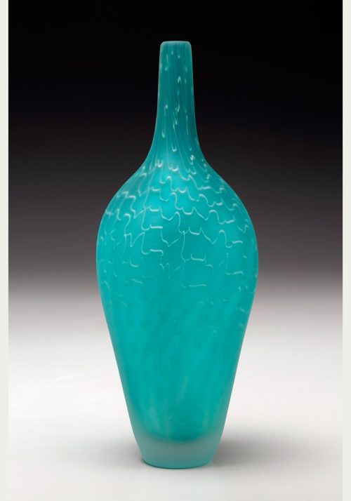 A hand blown glass vase by North Carolina artist John Geci.