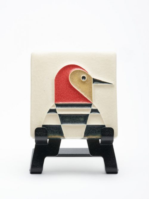 Handmade by Motawi Tileworks, these mini woodpecker art tiles are based on the work of celebrated wildlife artist Charley Harper.