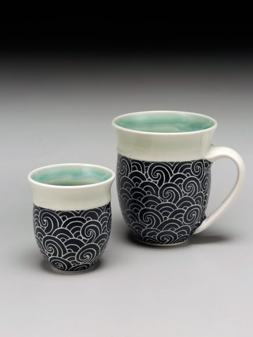 Handmade porcelain teacup by Asheville-based studio potter Anja Bartels.