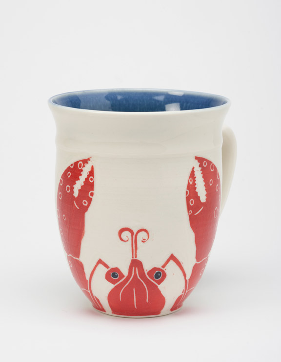 Wheel-Thrown Lobster Mugs by Potter Anja Bartels