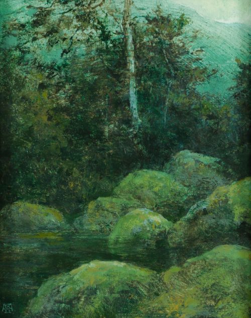 A fine art landscape oil painting by Shawn Krueger titled Nocturne Marsh.